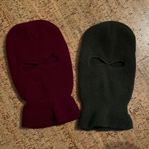 2 Ski Masks | Maroon + Hunter Green